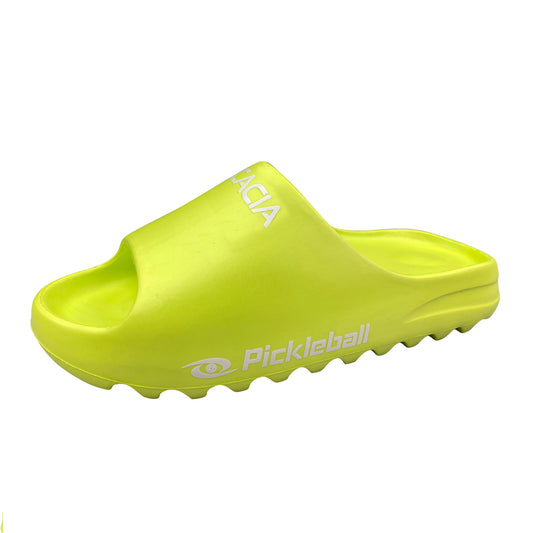 Acacia Apres Lime Unisex Pickleball Slides with MoonSoft Foam – front view
