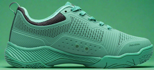 Side view of Acacia FreshShot Pickle Green Shoe featuring Cloud Gel insoles and wide fit