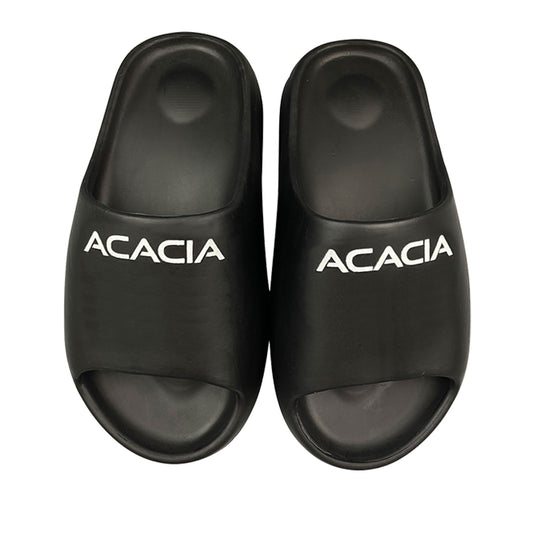 Top view of Acacia Apres Night Slides showing wide strap and soft footbed design