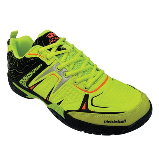 Top view of Acacia DinkShot II Lime Unisex Pickleball Shoe showing lace closure