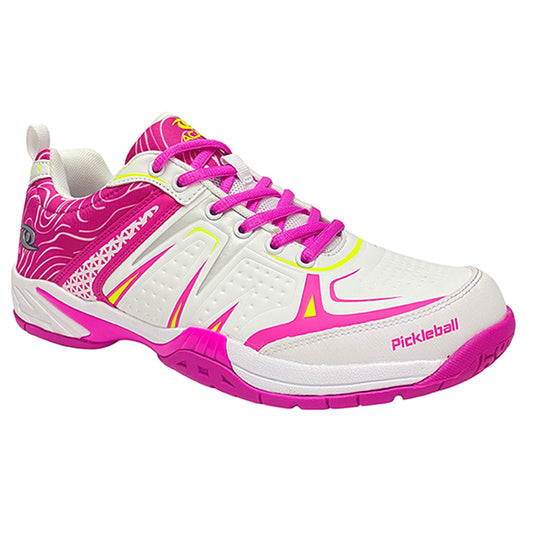 Top view of Acacia DinkShot II Pink Shoe showing lace design and breathable upper