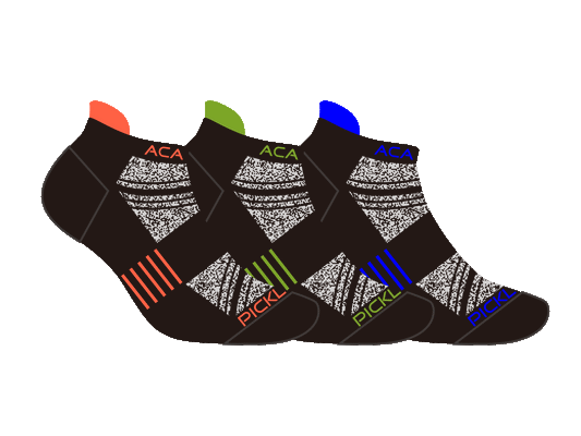 Acacia Performance Pickleball Socks 3-pack with copper-ion technology and arch support